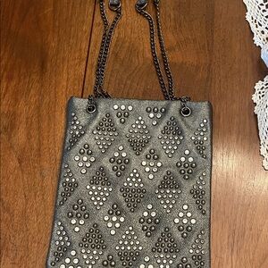 Elegant Studded Black Crossbody Bag